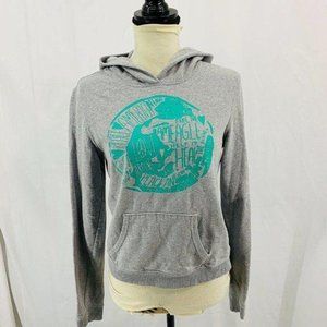 American Eagle Hoodie Teal Earth Pouch Grey
